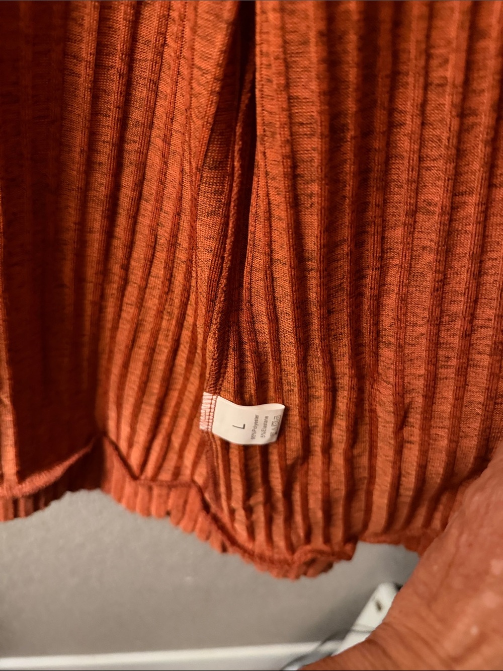 Open-Front Ribbed Cardigan Sweater - Rust Orange - Picture 4 of 4